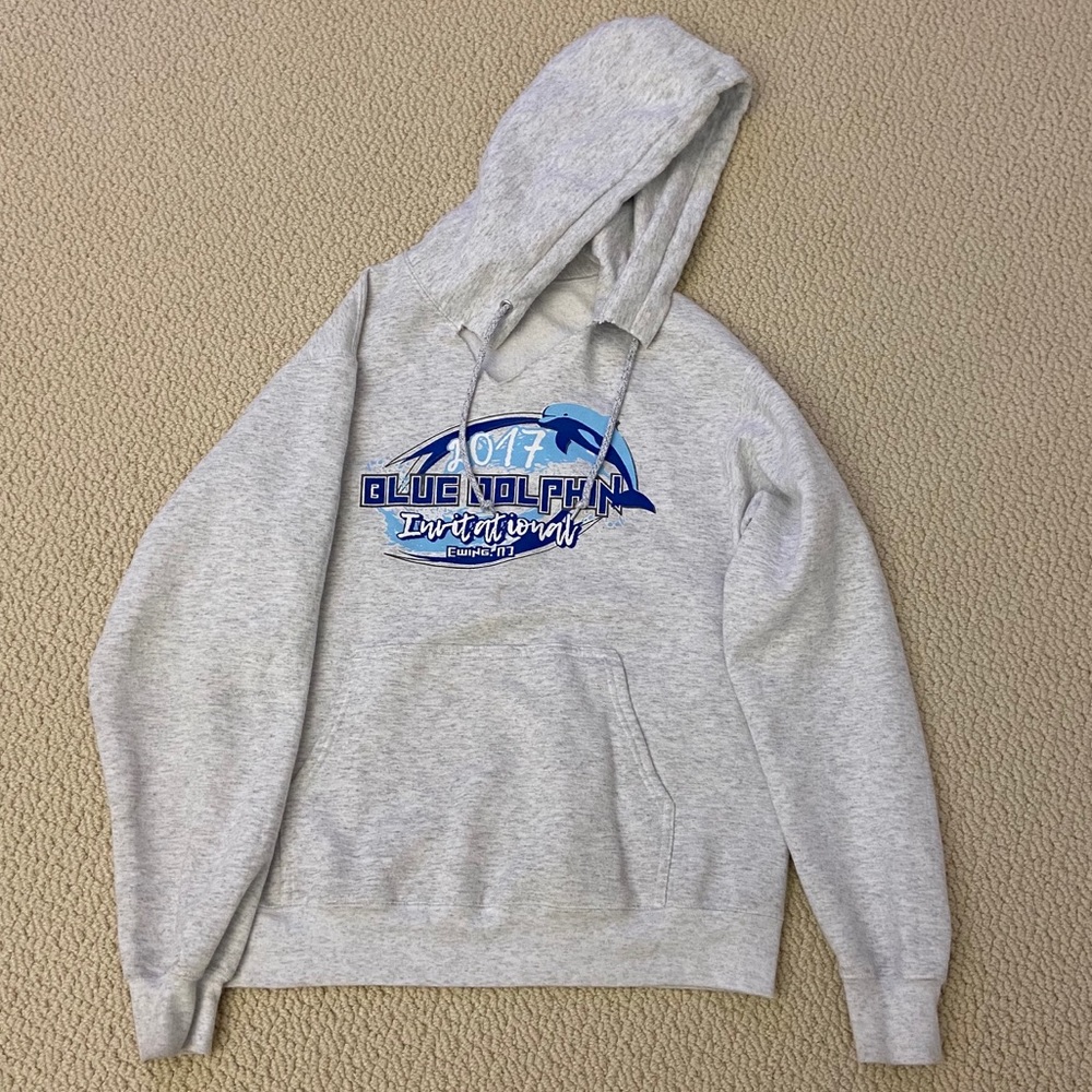 Light gray sweatshirt hoodie